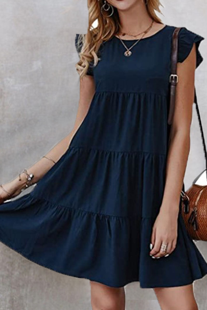 Morita - Abito Princess Scollo Tondo Balze Stile British Donna