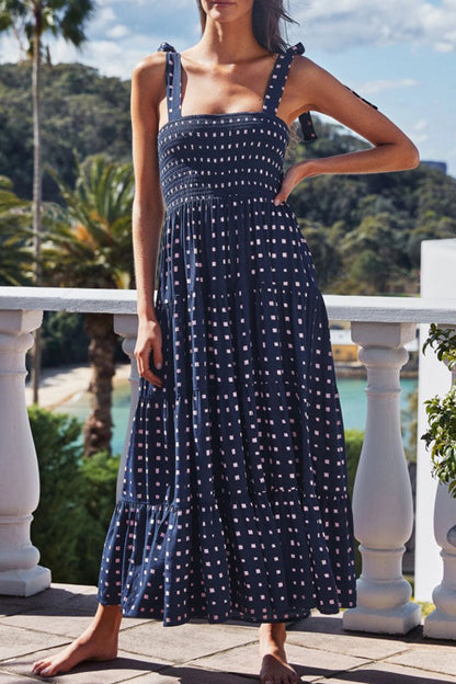 Nunziata - Abito Donna Spalline Stampa Colorata Moderna Estiva