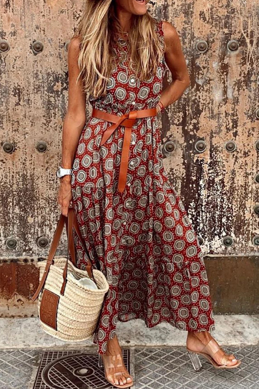Teresa - Abito A Line Pois Collo Mandarin Elegante