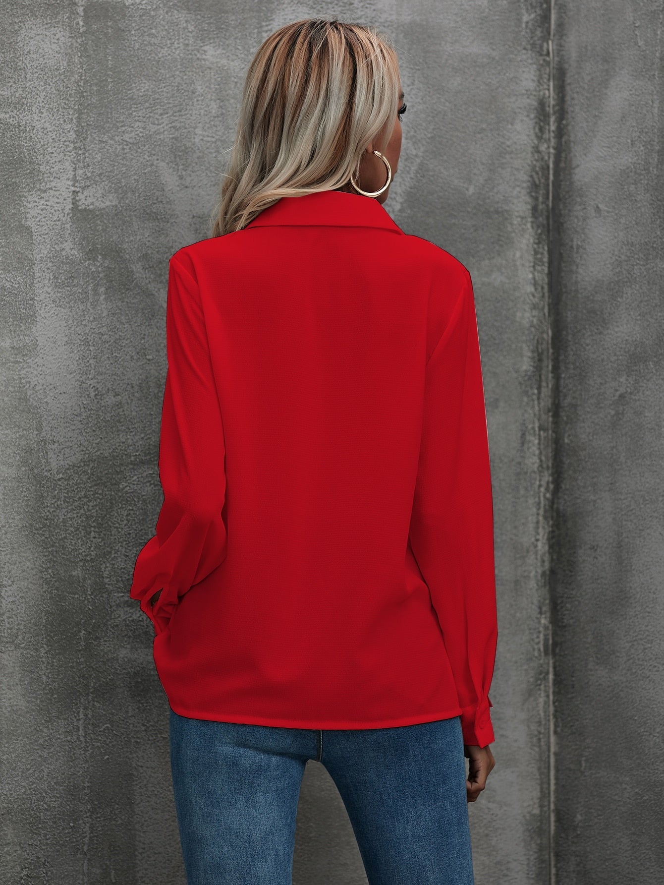 Gioia - Camicia Bordo Volant con Bottoni Donna