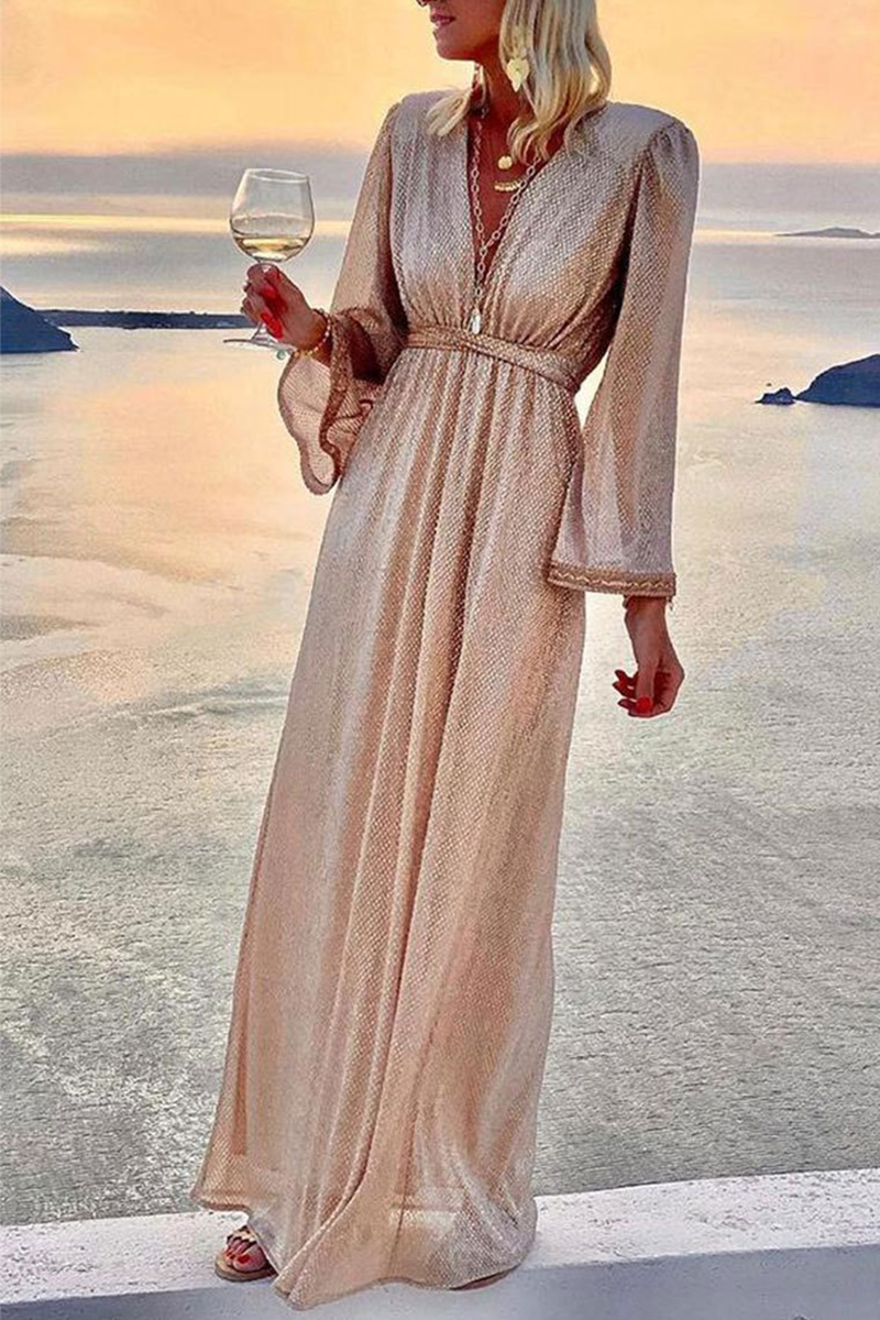 Silvia - Abito Elegante Scollo V Patchwork Sera