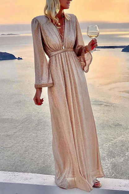 Silvia - Abito Elegante Scollo V Patchwork Sera