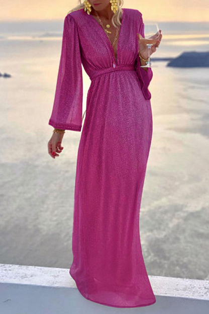 Silvia - Abito Elegante Scollo V Patchwork Sera