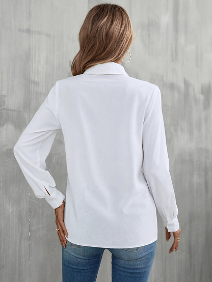 Gioia - Camicia Bordo Volant con Bottoni Donna