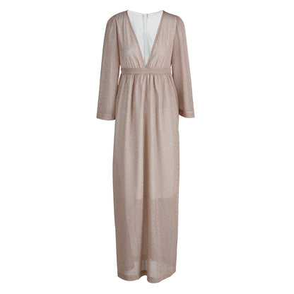 Silvia - Abito Elegante Scollo V Patchwork Sera