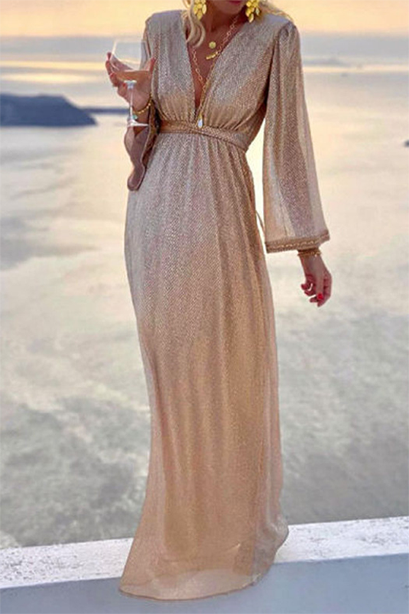 Silvia - Abito Elegante Scollo V Patchwork Sera