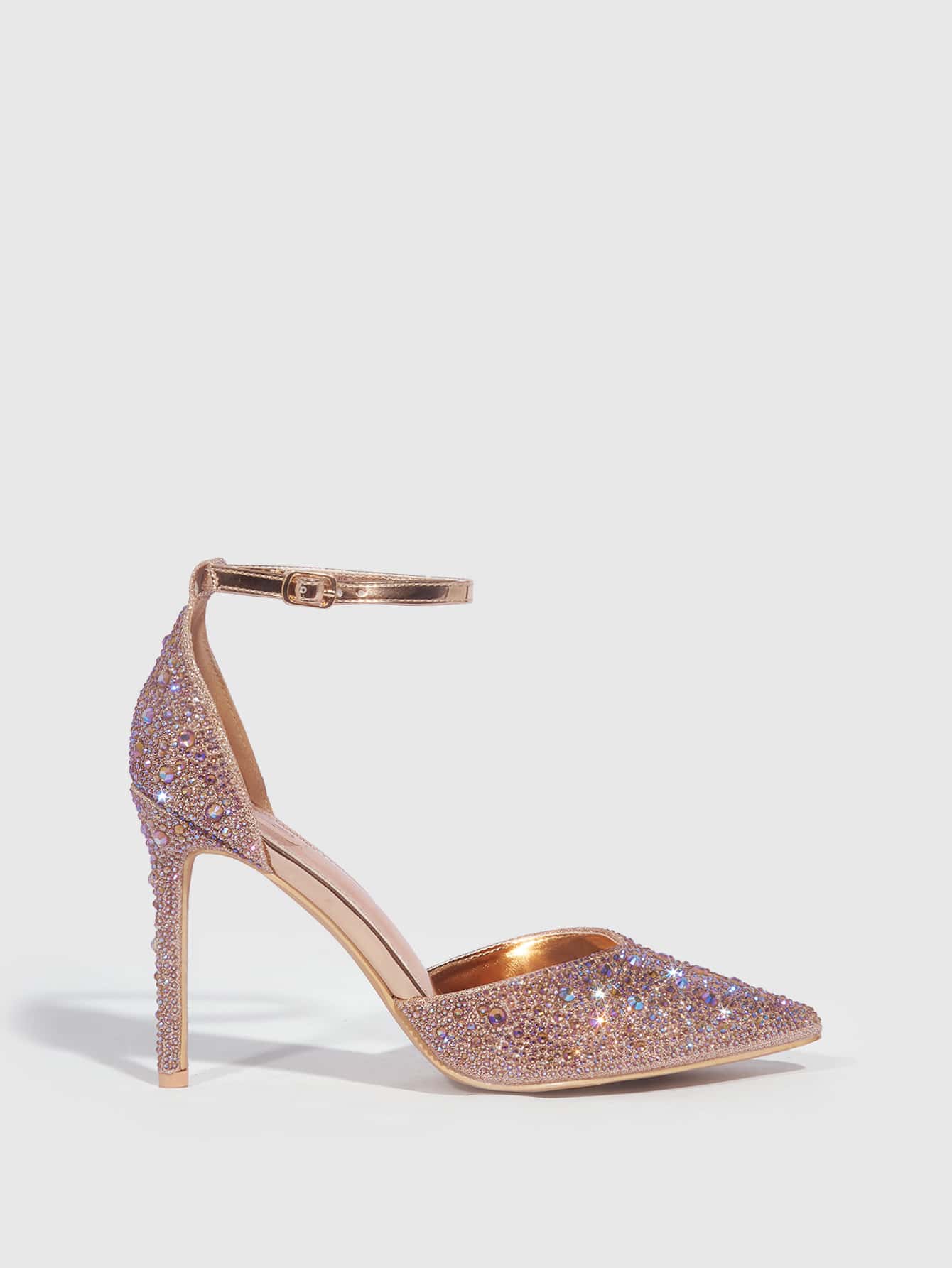Herminia - Décolleté Punta Tacco Spillo Cinturino Strass Donna
