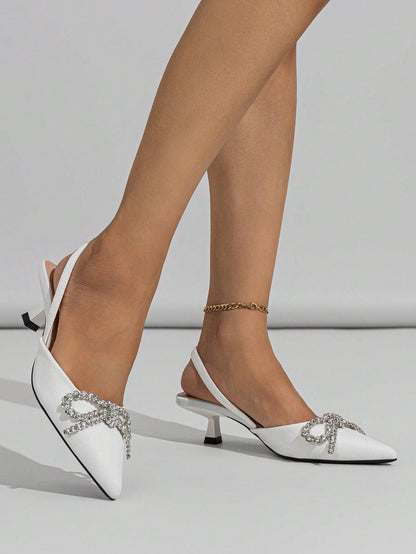 Honesta - Scarpa Tacco Piramide Strass Fiocco Donna Elegante