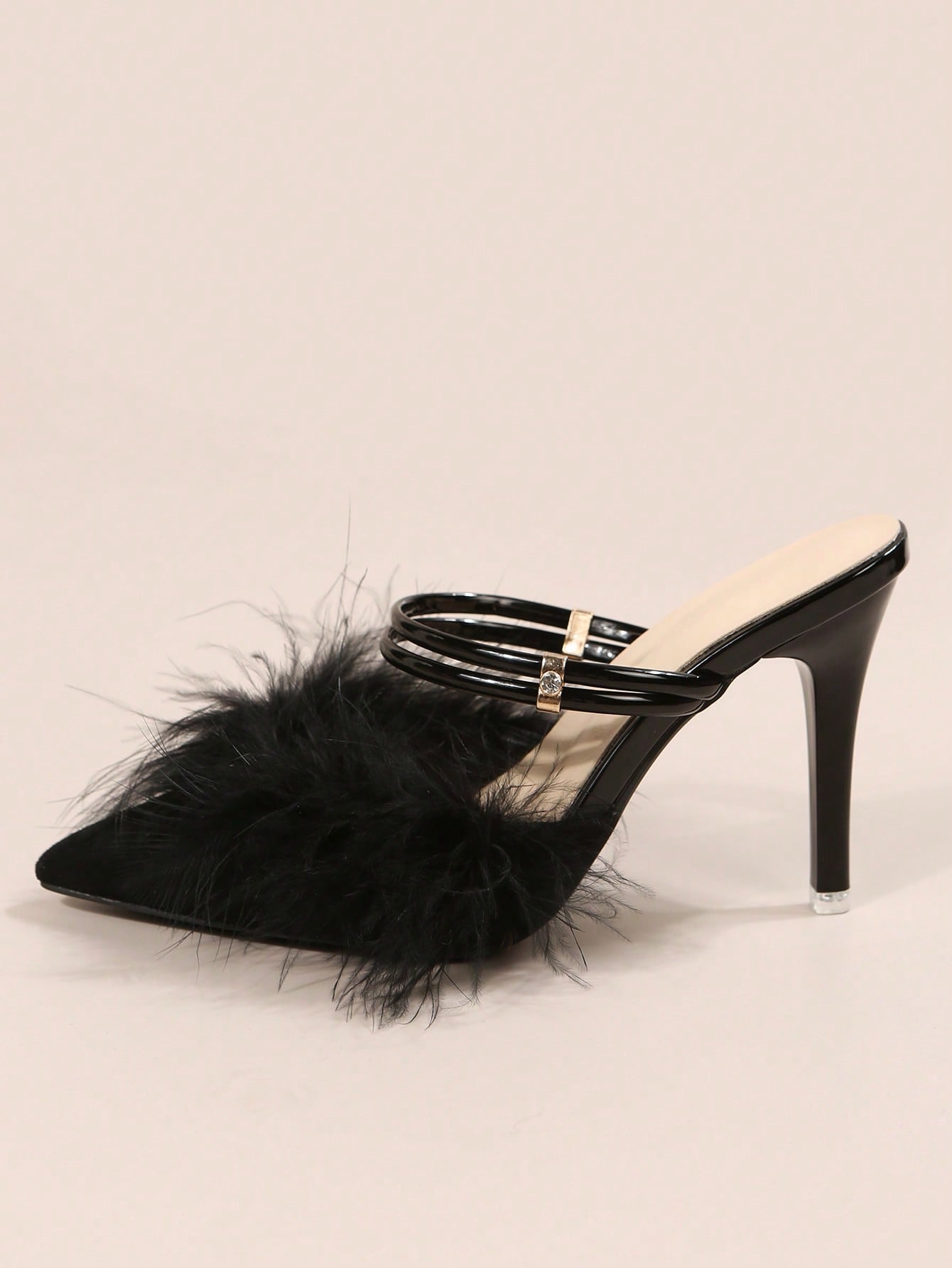 Filomena - Scarpe Tacco Sottile Piume Decorative Donna