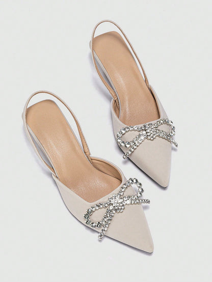 Honesta - Scarpa Tacco Piramide Strass Fiocco Donna Elegante