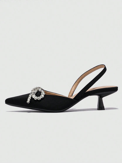 Honesta - Scarpa Tacco Piramide Strass Fiocco Donna Elegante