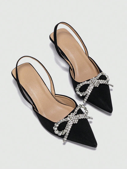 Honesta - Scarpa Tacco Piramide Strass Fiocco Donna Elegante