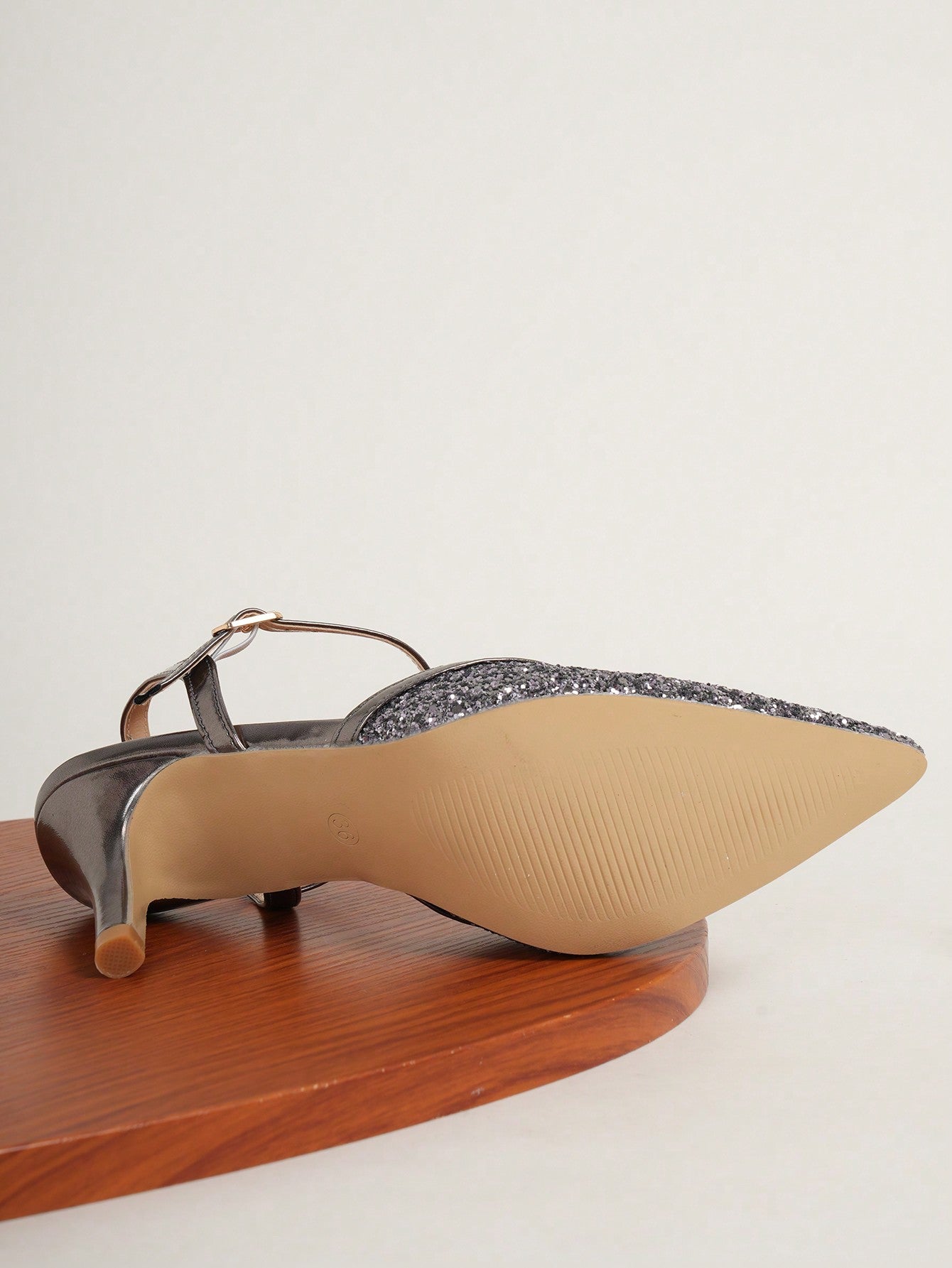 Hilda - Scarpa Tacco Alto Punta Aperta Glitter Dorata