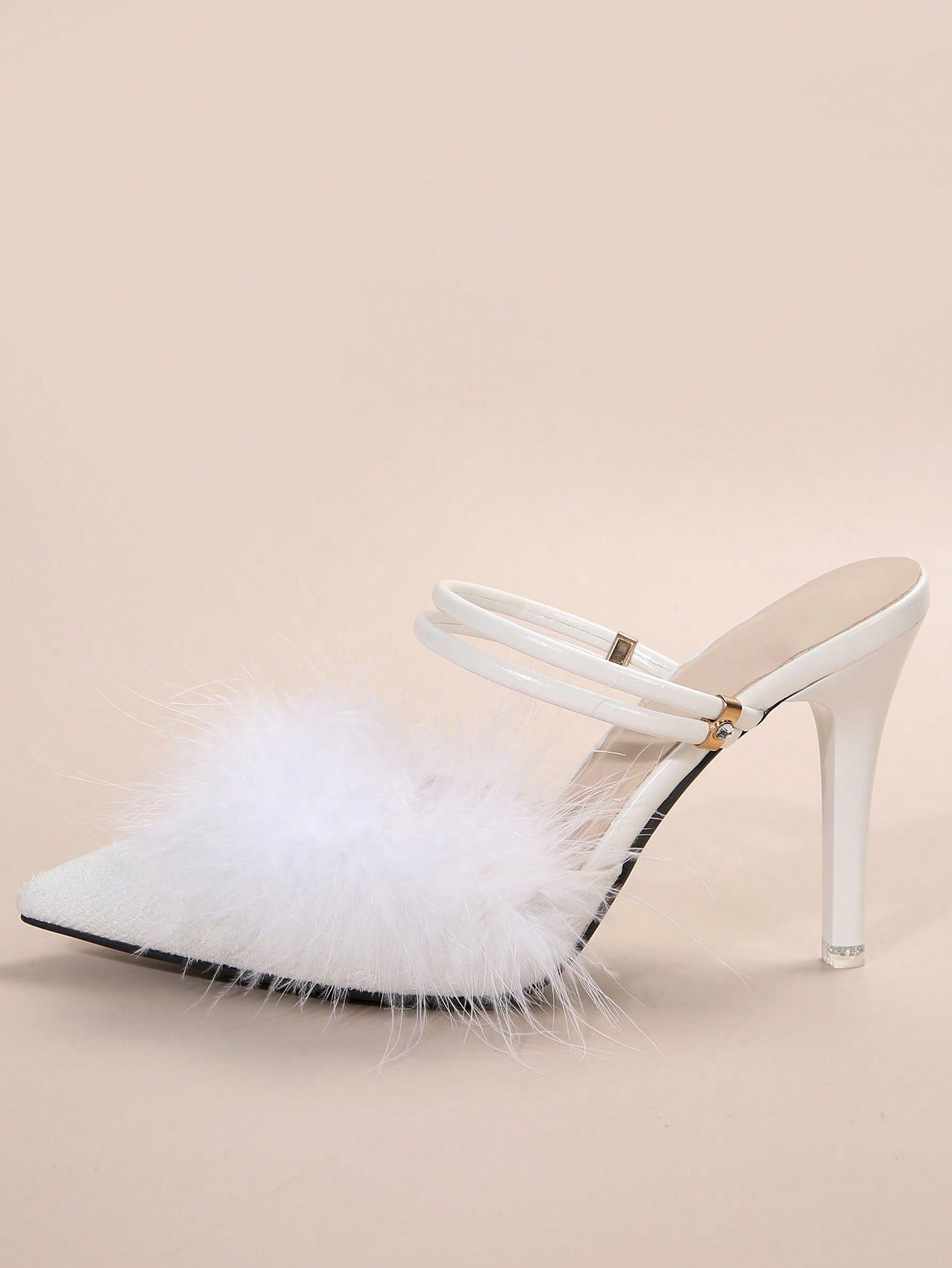 Filomena - Scarpe Tacco Sottile Piume Decorative Donna