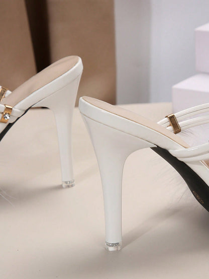 Filomena - Scarpe Tacco Sottile Piume Decorative Donna