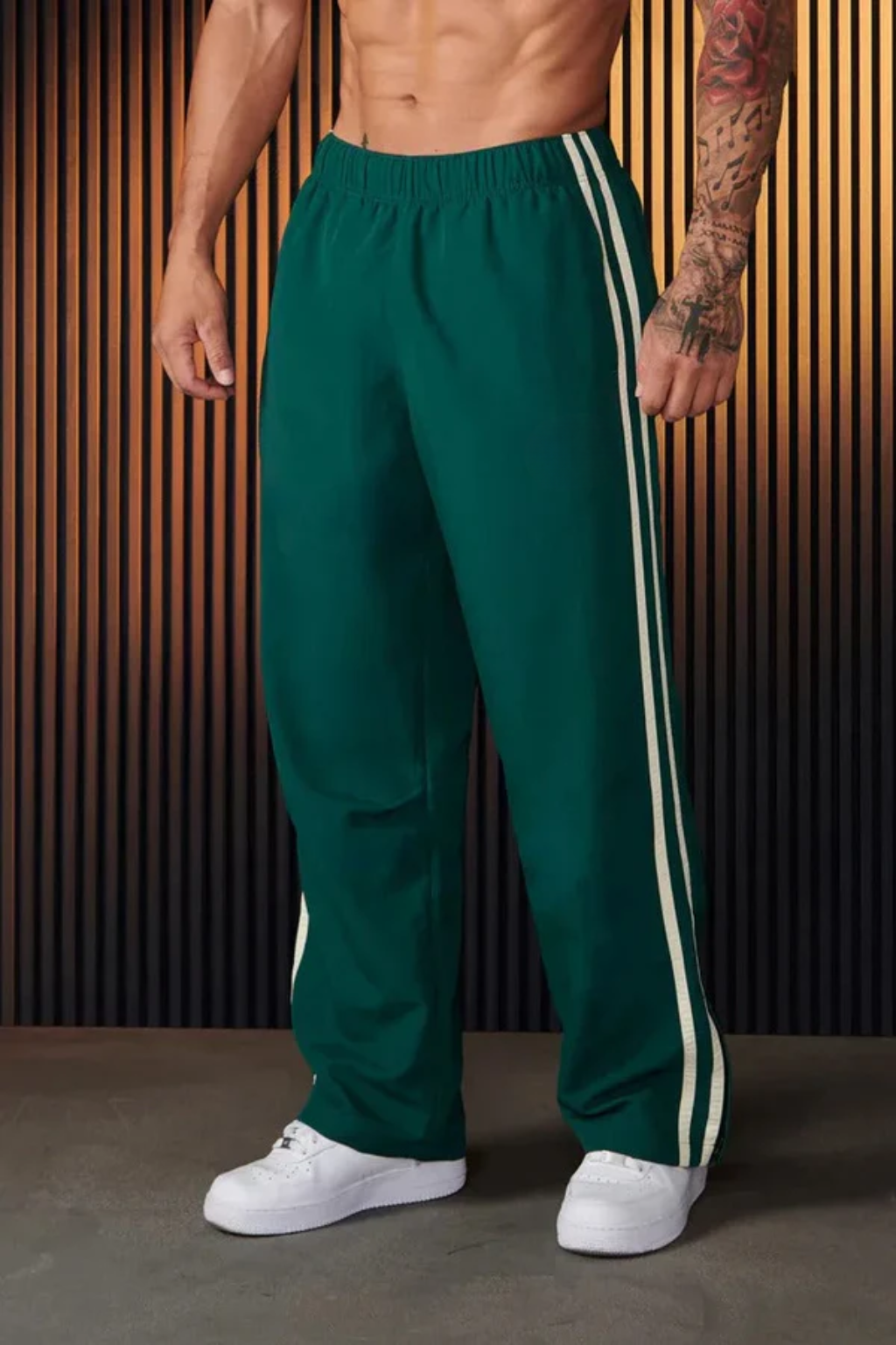 Hippolito - Pantalone Sportivo Uomo Doppia Striscia Stampa