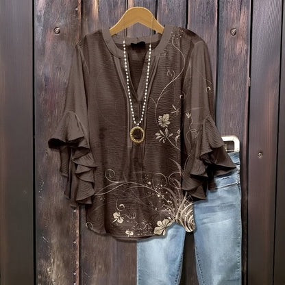 Karola - Blusa Donna Casual Estiva Leggera Elegante