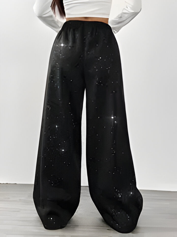 Felicita – Pantaloni Casual Con Fantasia Galassia E Gamba Larga