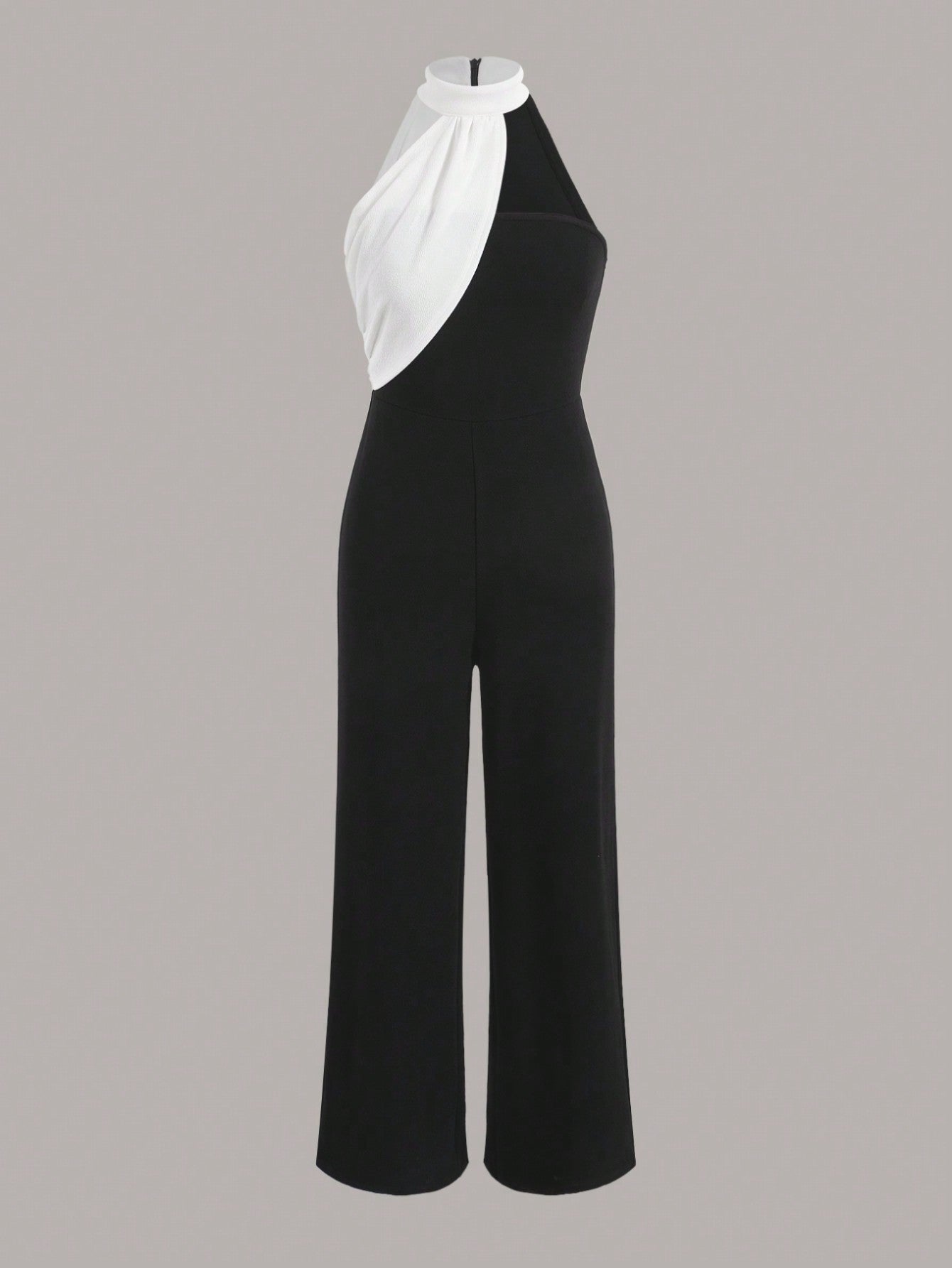 Fiamma - Jumpsuit Asimmetrica a Contrasto Donna