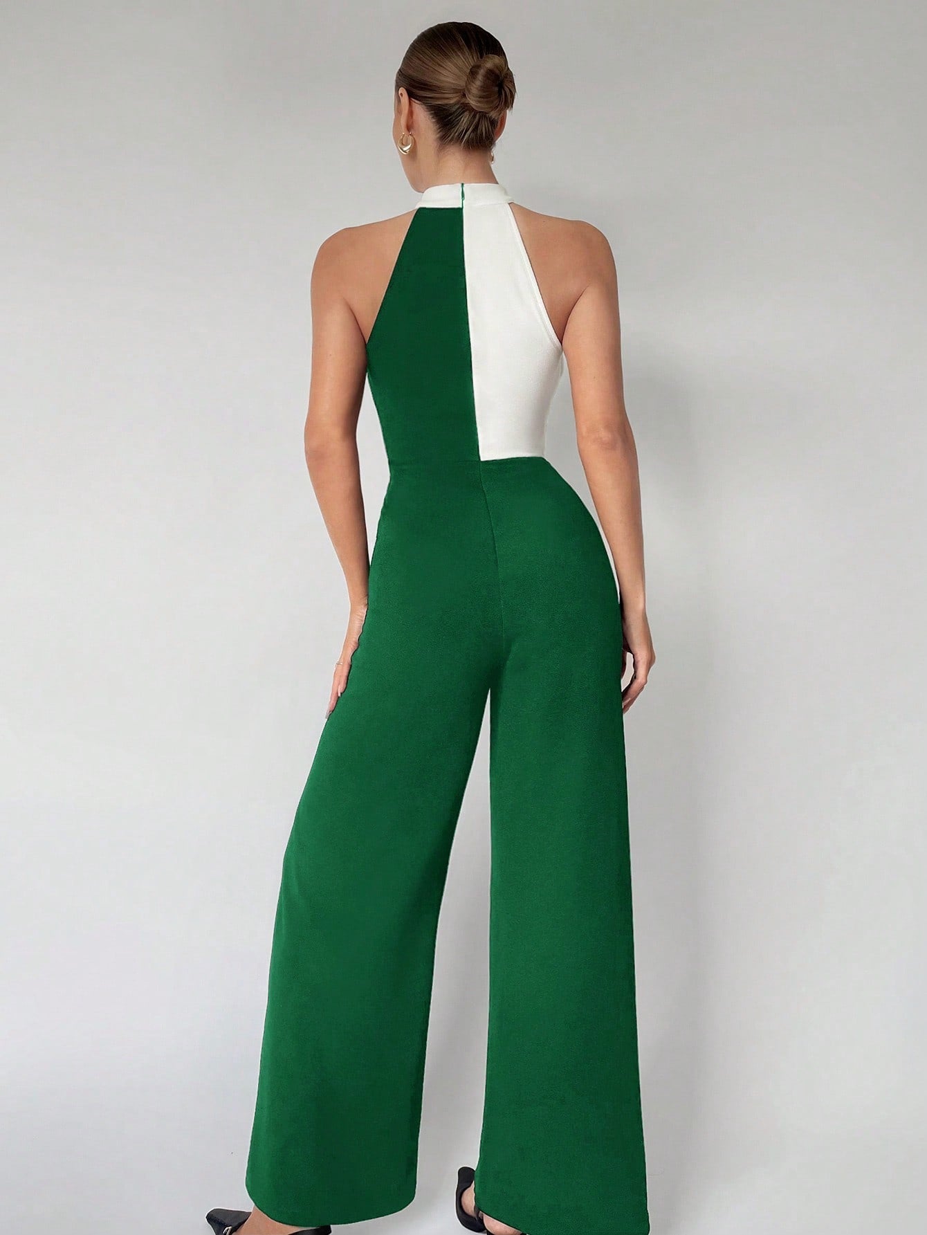 Fiamma - Jumpsuit Asimmetrica a Contrasto Donna