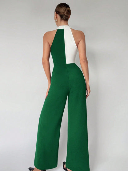 Fiamma - Jumpsuit Asimmetrica a Contrasto Donna