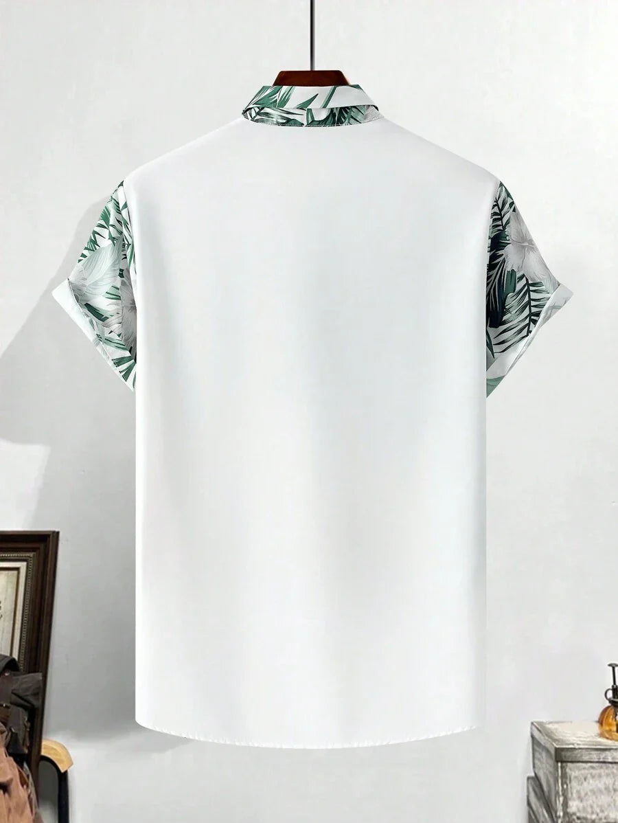 Hyacinthus - Camicia Tropicale Uomo Fantasia Botanica Estiva