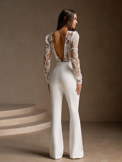 Domenica - Tuta Elegante Donna Schiena Scoperta Chic