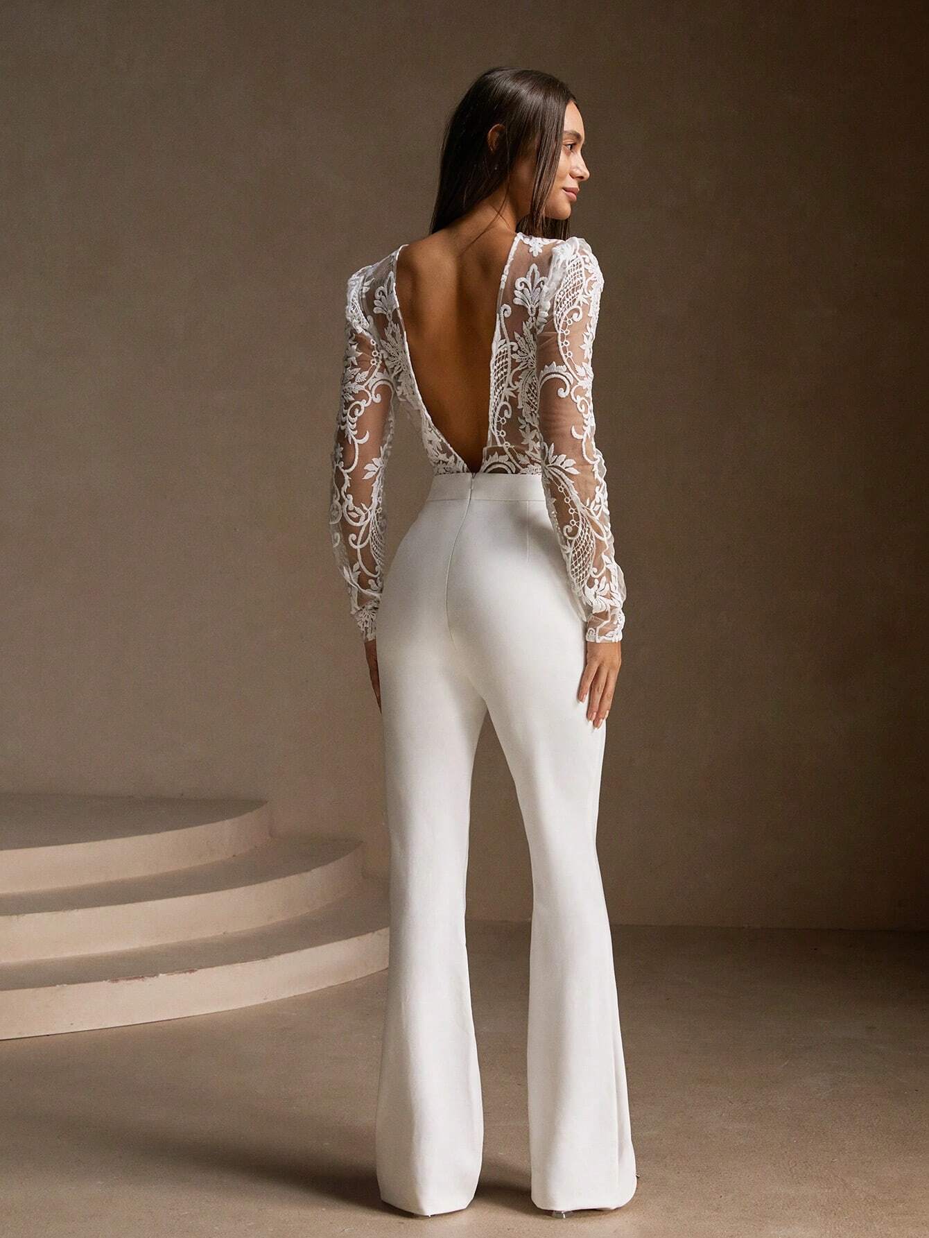 Domenica - Tuta Elegante Donna Schiena Scoperta Chic