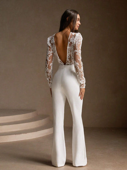 Domenica - Tuta Elegante Donna Schiena Scoperta Chic