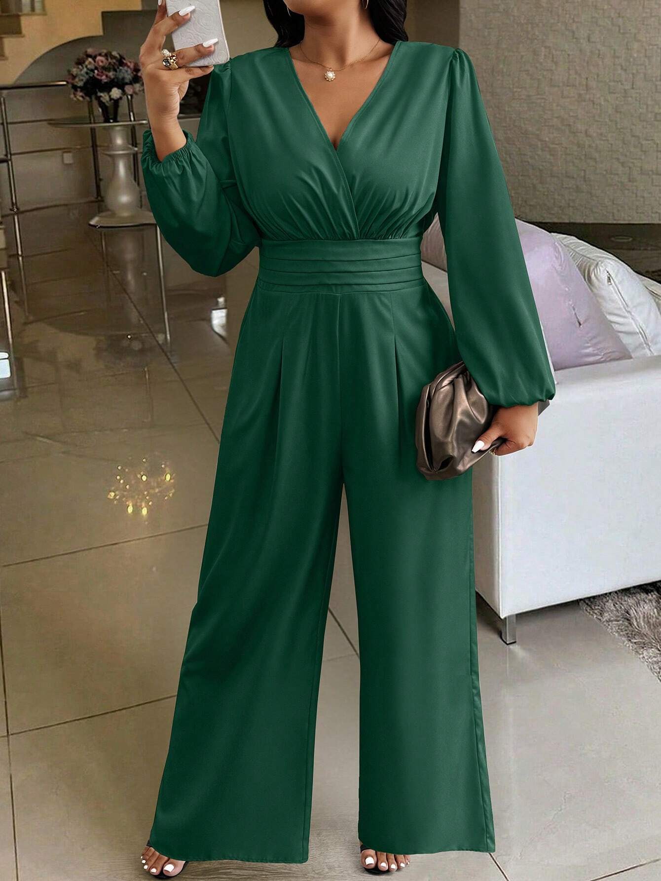 Grazia - Tuta Casual Scollo V Arricciatura Taglie Comode