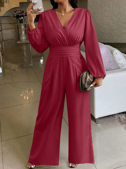 Grazia - Tuta Casual Scollo V Arricciatura Taglie Comode