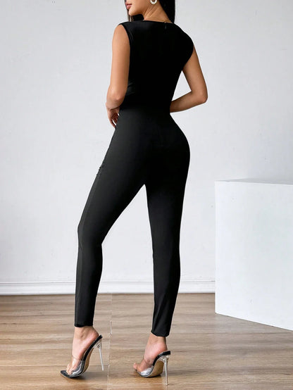Federica - Jumpsuit Senza Maniche Pizzo Donna Elegante