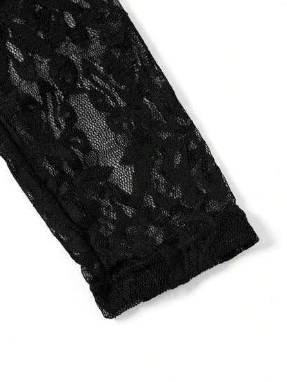 Fabiola - Tuta Elegante Inserti Pizzo Donna Raffinata