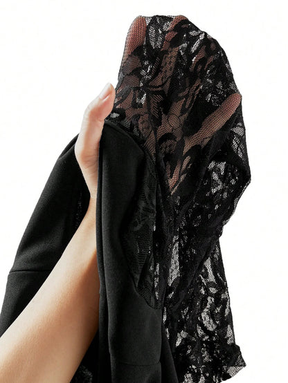 Fabiola - Tuta Elegante Inserti Pizzo Donna Raffinata