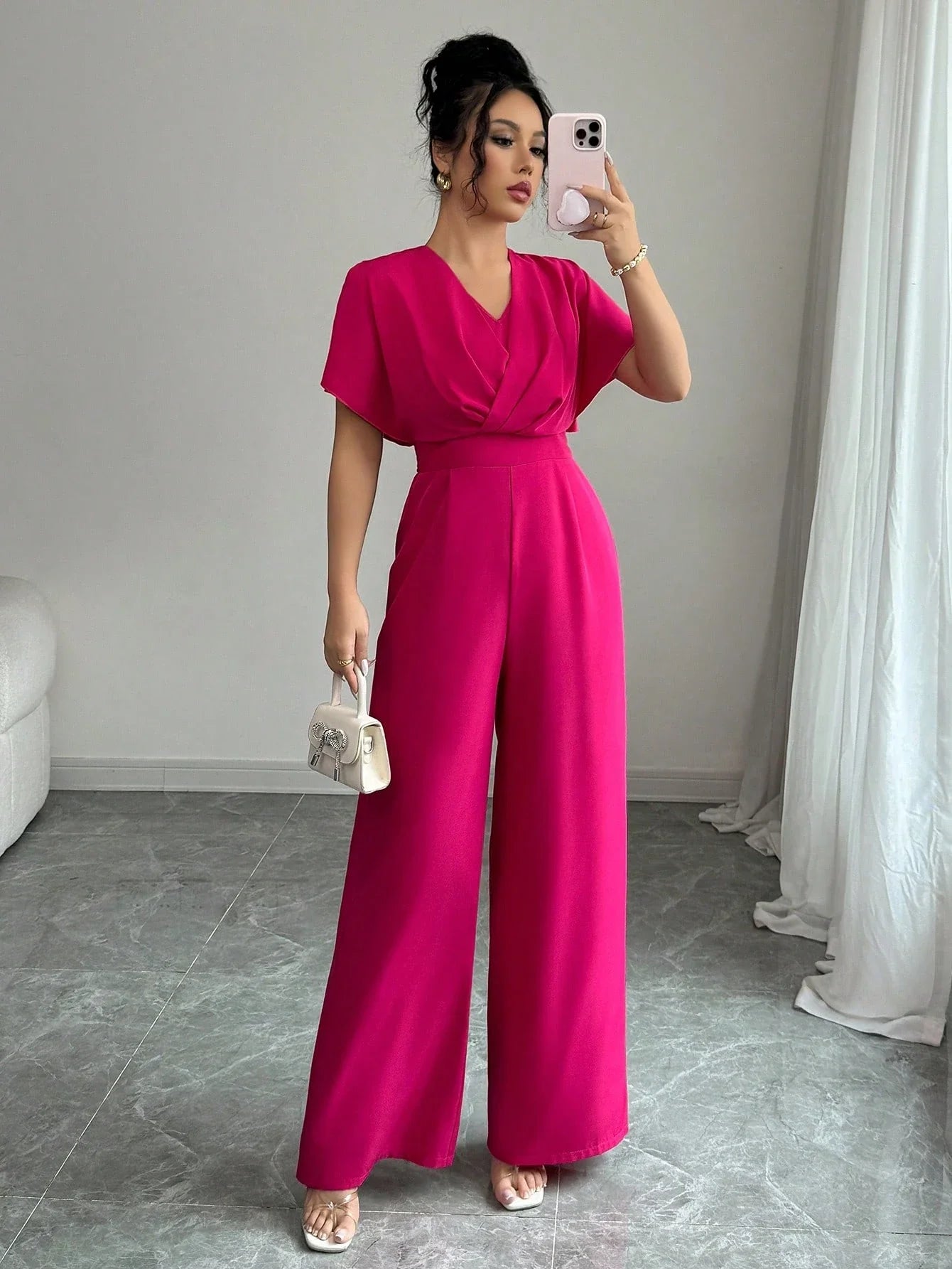 Immacolata - Tuta Elegante Cintura Scollo V Incrociato Donna