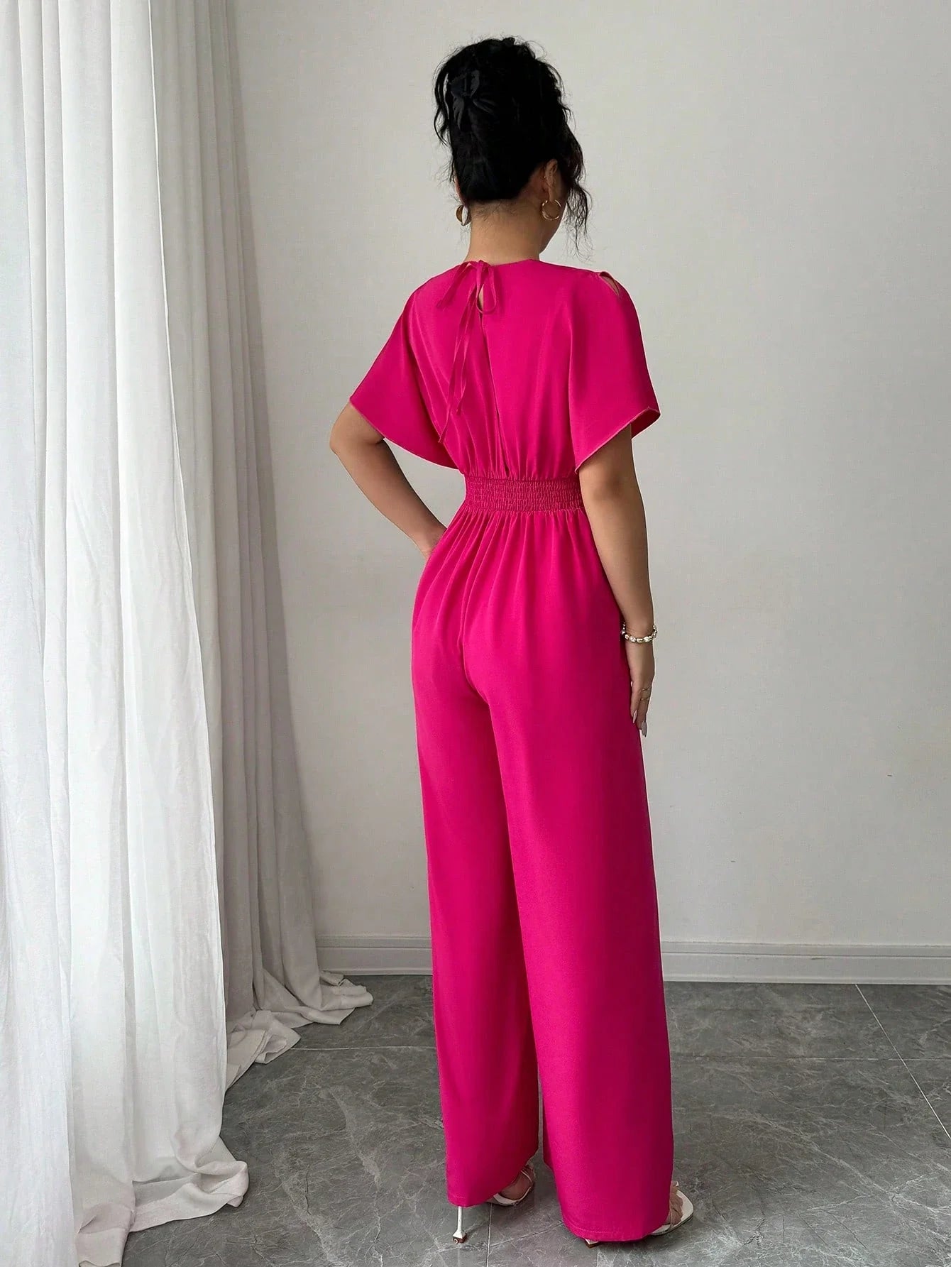Immacolata - Tuta Elegante Cintura Scollo V Incrociato Donna