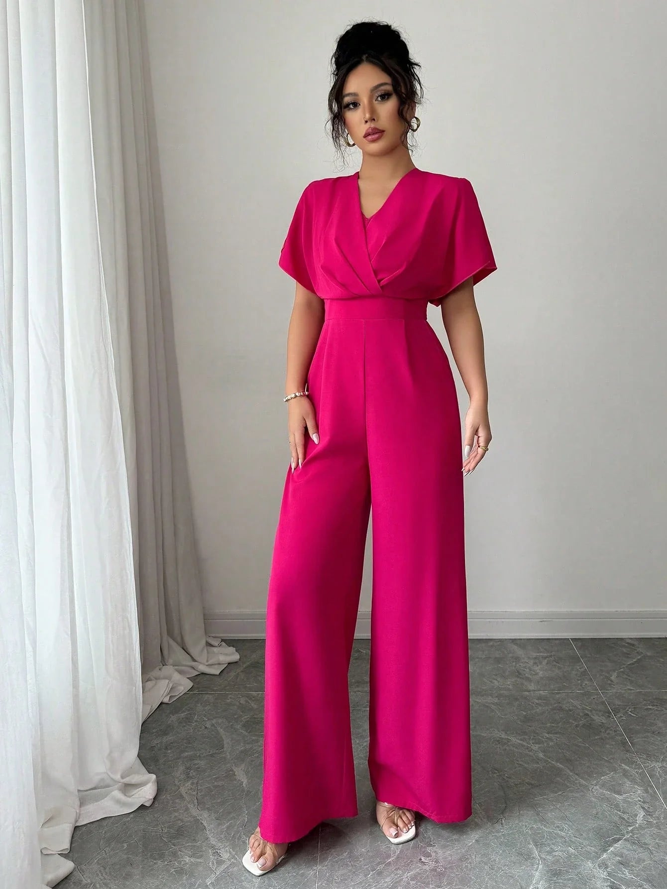 Immacolata - Tuta Elegante Cintura Scollo V Incrociato Donna