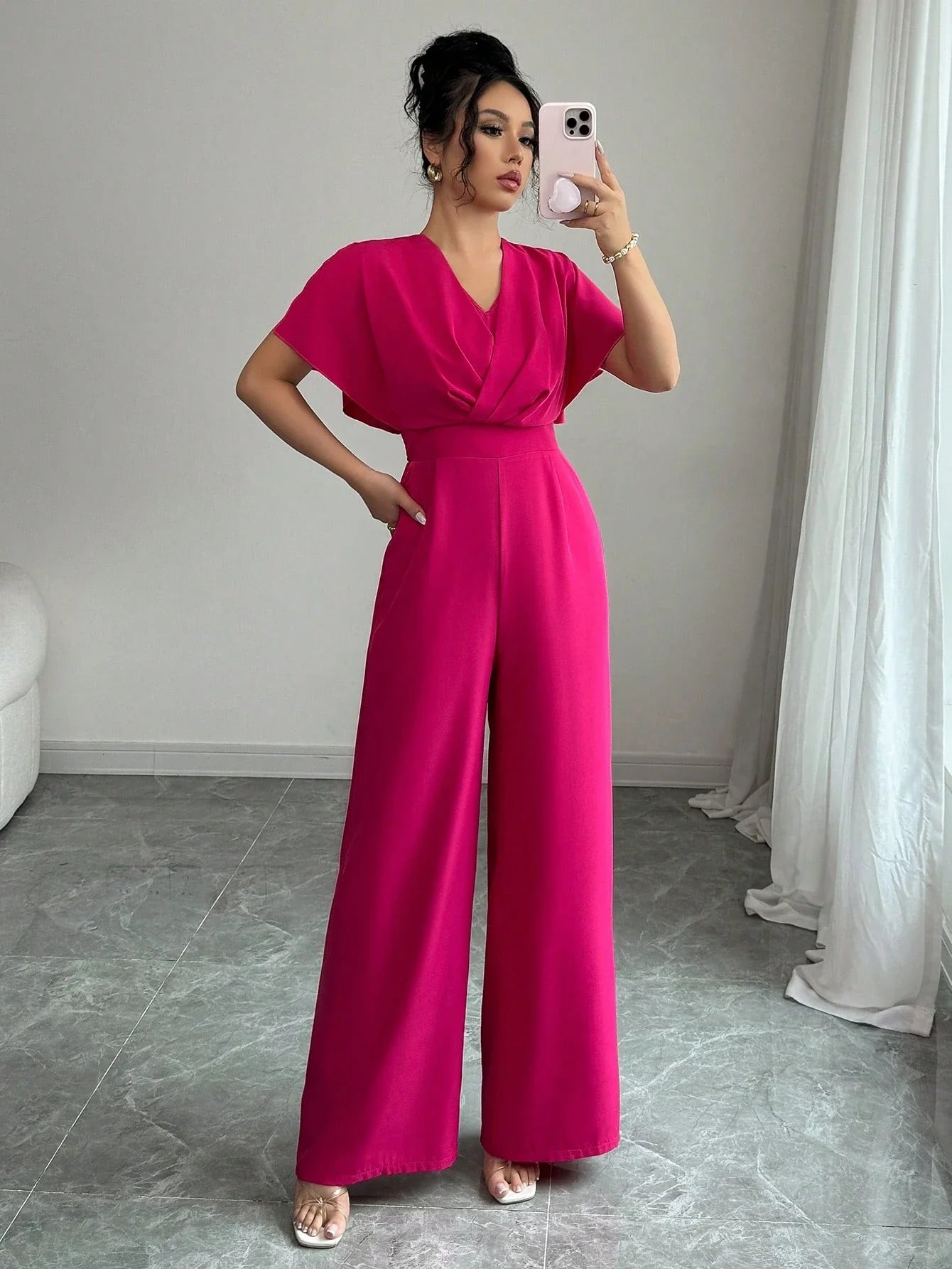 Immacolata - Tuta Elegante Cintura Scollo V Incrociato Donna