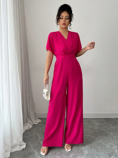 Immacolata - Tuta Elegante Cintura Scollo V Incrociato Donna