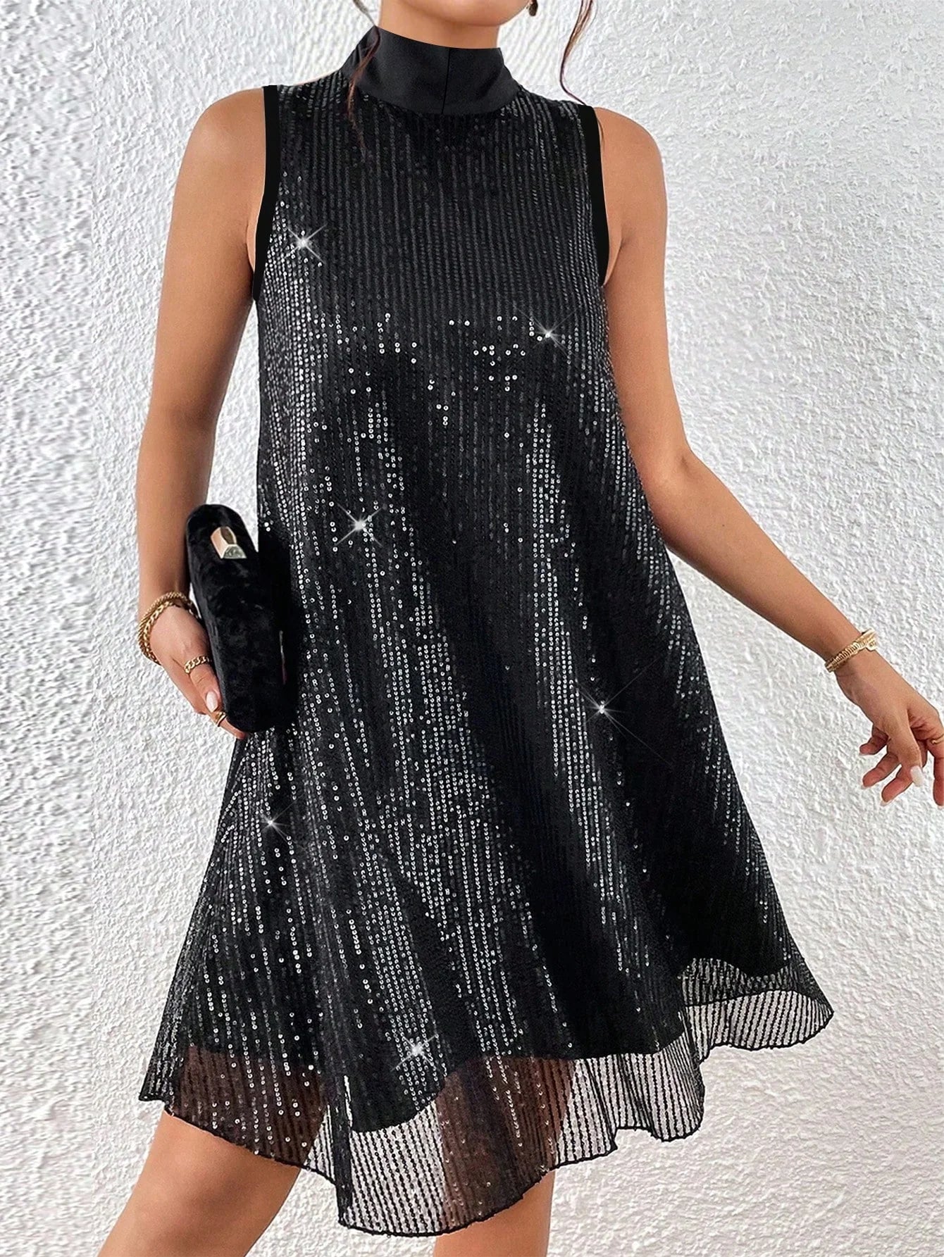 Giulia - Abito Senza Maniche Paillettes Taglie Forti Donna