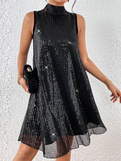Giulia - Abito Senza Maniche Paillettes Taglie Forti Donna