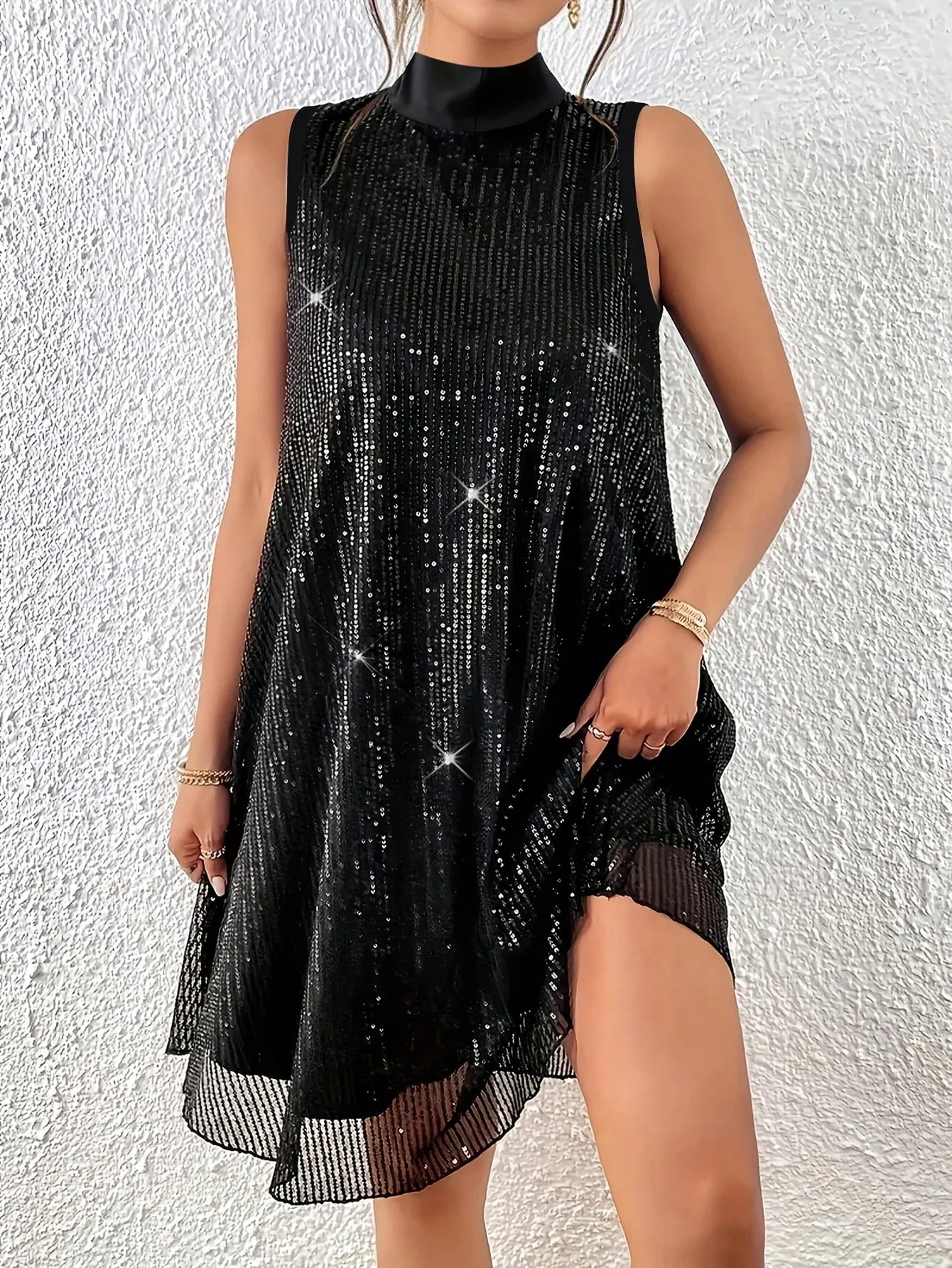 Giulia - Abito Senza Maniche Paillettes Taglie Forti Donna