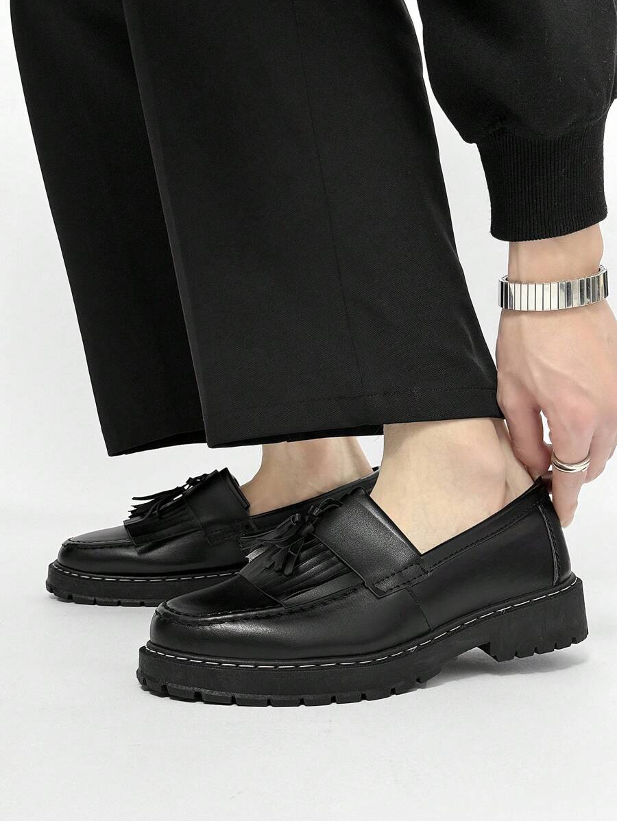 Amedeo – Scarpe Slip-On Da Uomo Nere Con Suola Spessa