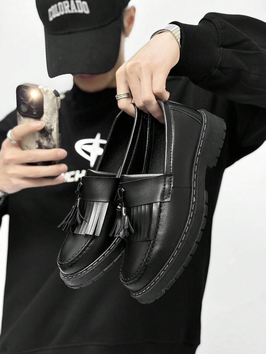 Amedeo – Scarpe Slip-On Da Uomo Nere Con Suola Spessa
