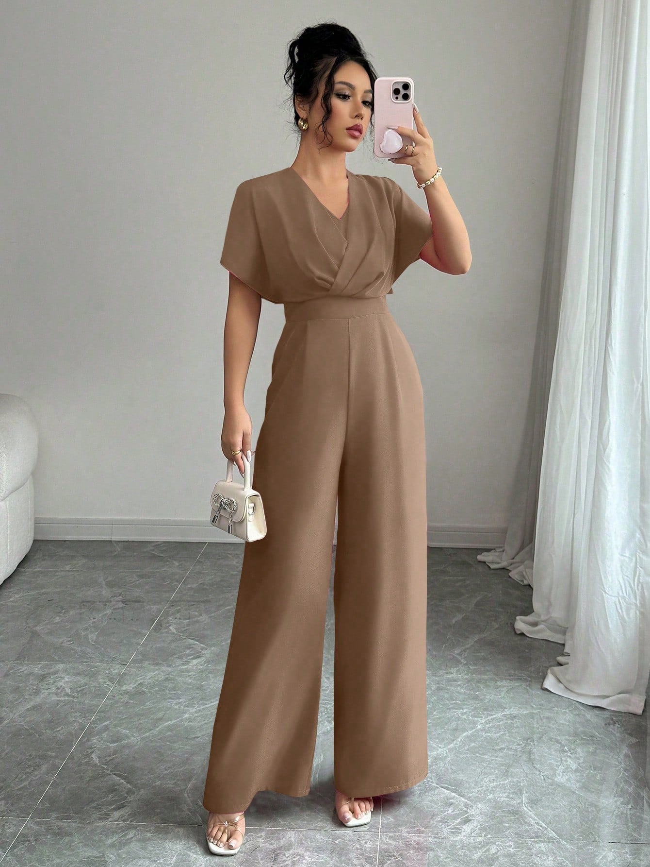 Immacolata - Tuta Elegante Cintura Scollo V Incrociato Donna