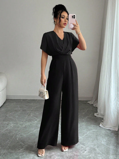 Immacolata - Tuta Elegante Cintura Scollo V Incrociato Donna