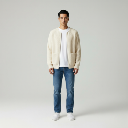 Julien – Cardigan Uomo con Cerniera e Collo Alto