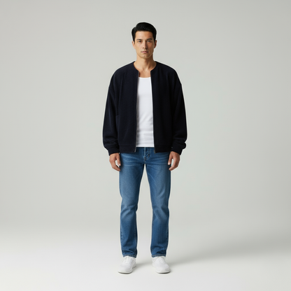 Julien – Cardigan Uomo con Cerniera e Collo Alto