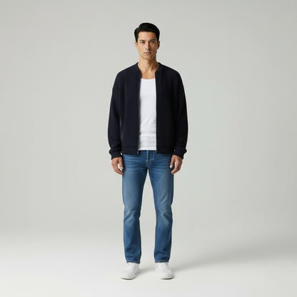 Julien – Cardigan Uomo con Cerniera e Collo Alto