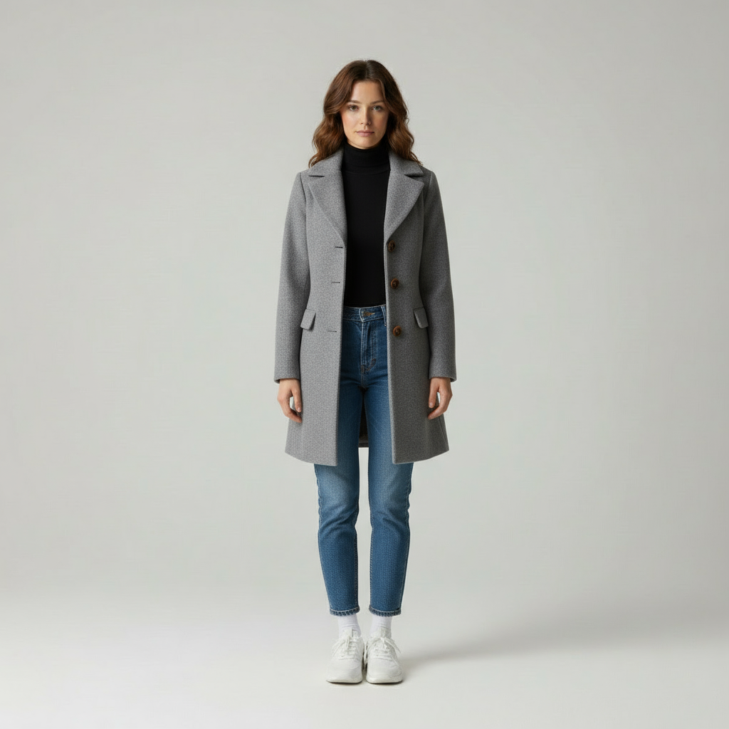 Iris - Cappotto donna elegante in tessuto chic